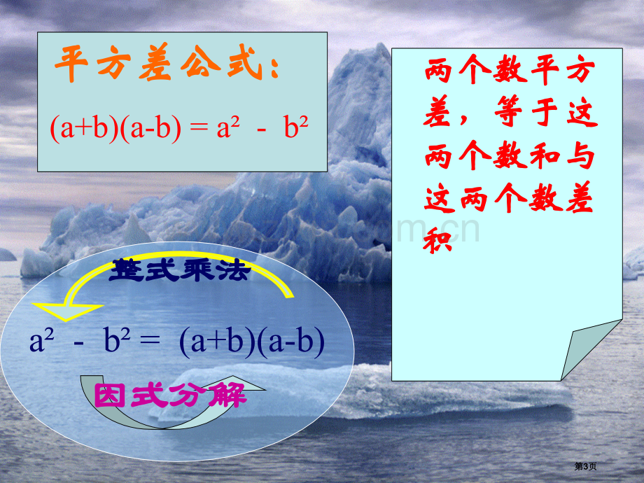 平方差公式进行因式分解好省公共课一等奖全国赛课获奖课件.pptx_第3页