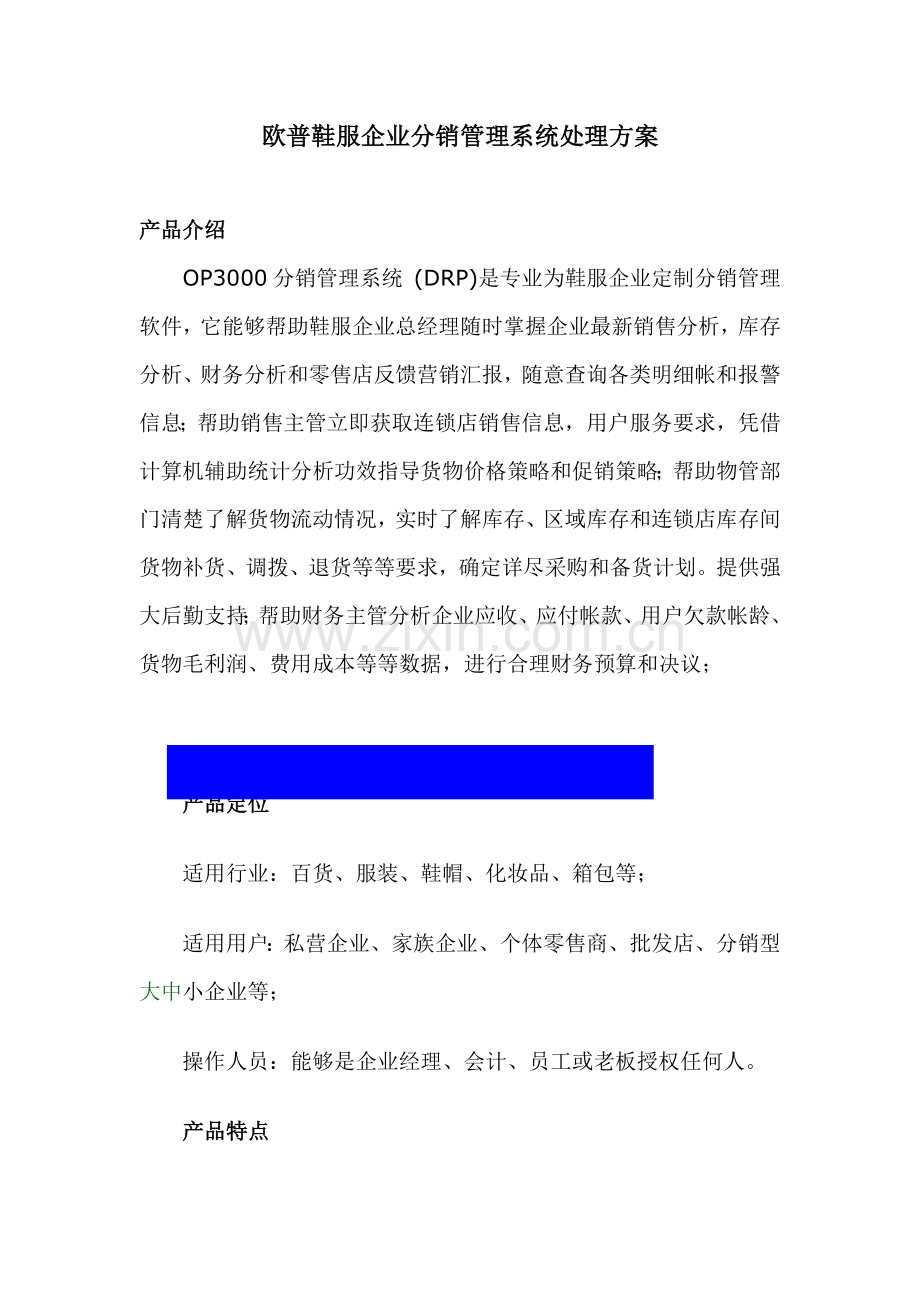 鞋服企业分销管理系统解决方案样本.doc_第1页