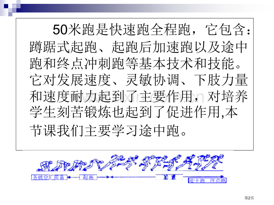 50米快速跑教学课件省公共课一等奖全国赛课获奖课件.pptx_第2页