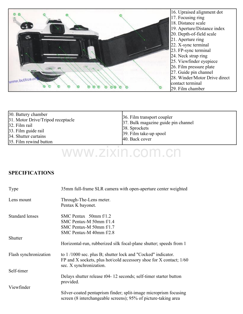 宾得pentaxmx胶片机专项说明书彩色英文版.docx_第3页