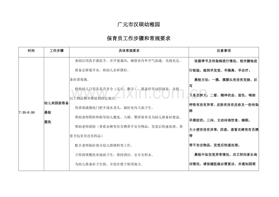 保育员一日工作综合流程.docx_第1页