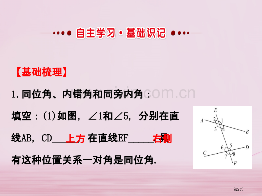 七年级数学下册第五章相交线与平行线5.1相交线5.1.3同位角内错角同旁内角市公开课一等奖百校联赛特.pptx_第2页