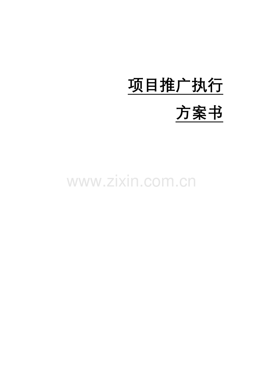 楼盘专项项目营销推广执行专题方案书.docx_第1页