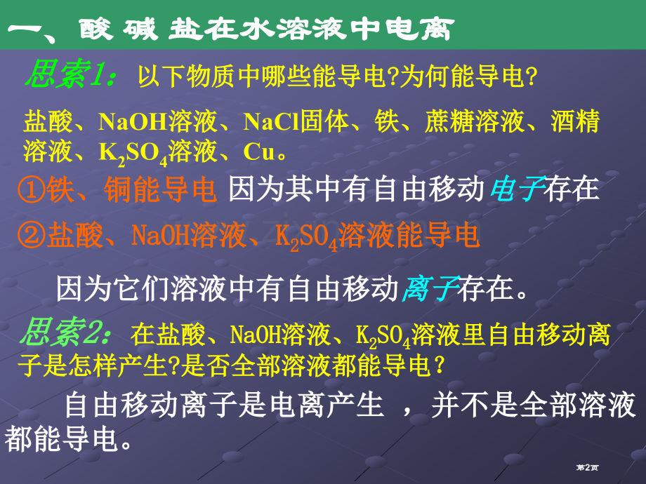 酸碱盐在水溶液中的电离及离子方程式省公共课一等奖全国赛课获奖课件.pptx_第2页