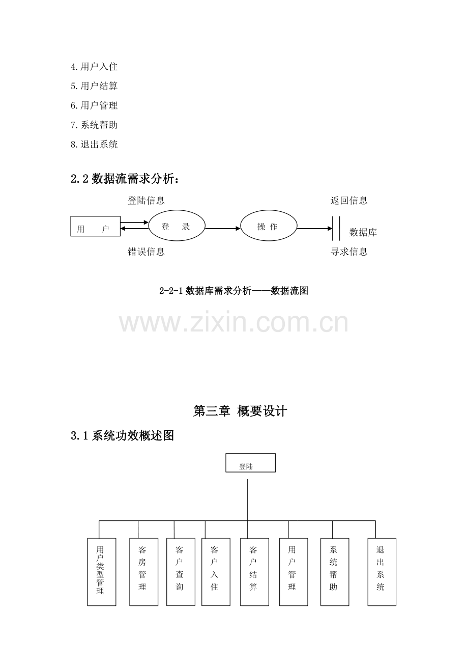 宾馆综合管理系统C数据库优秀课程设计.docx_第3页