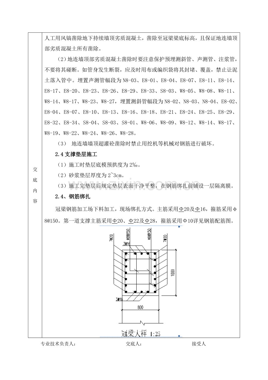 冠梁及砼支撑关键技术交底.doc_第3页