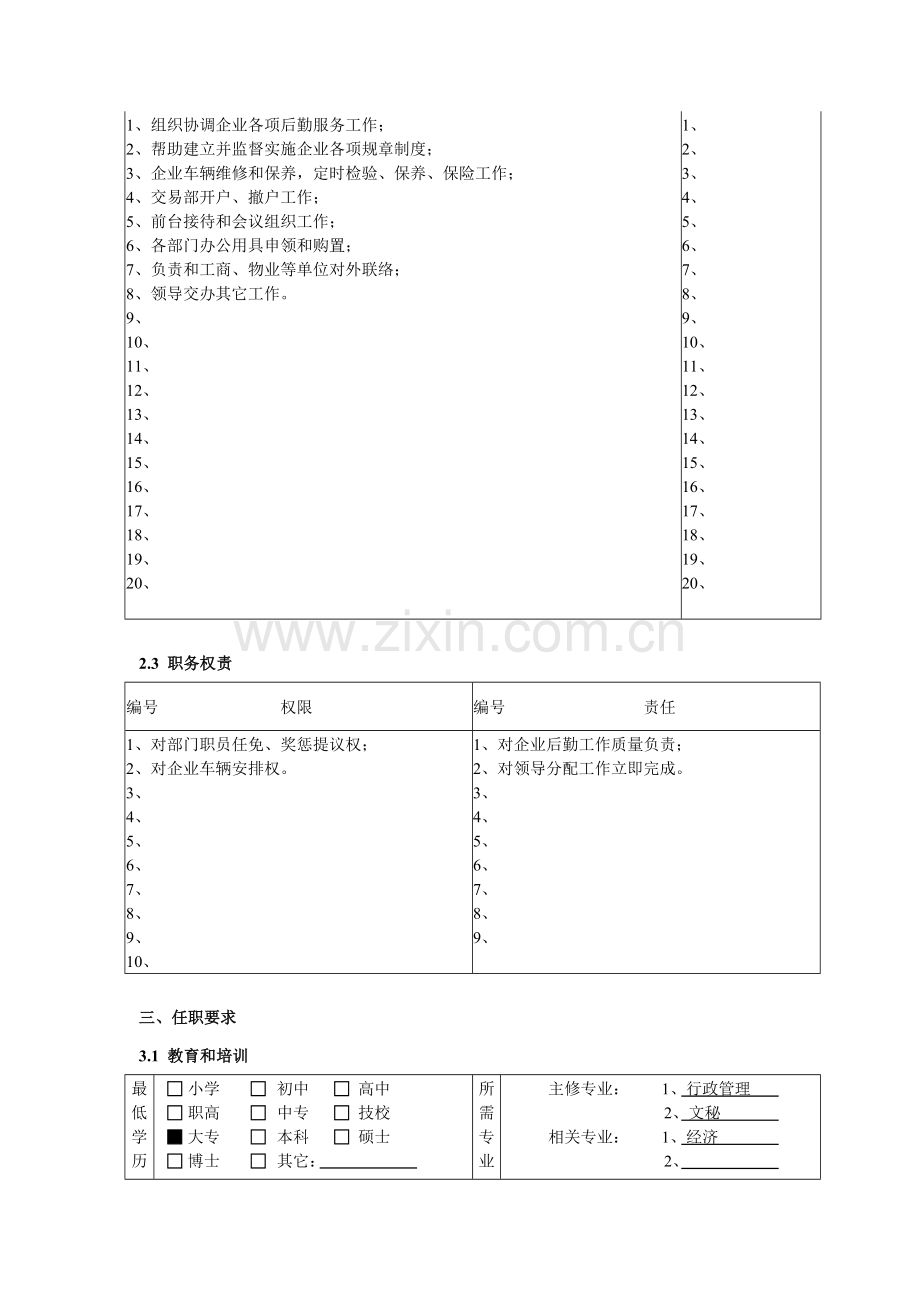 综合管理部部门经理岗位职责样本.doc_第2页