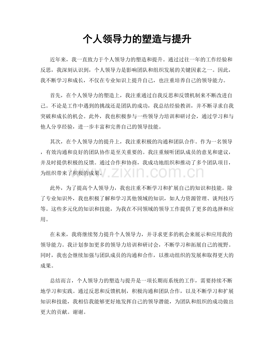 个人领导力的塑造与提升.docx_第1页