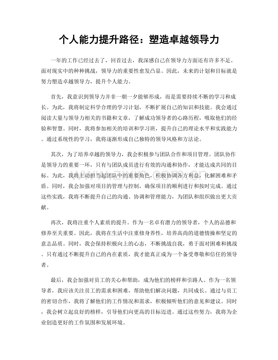 个人能力提升路径：塑造卓越领导力.docx_第1页