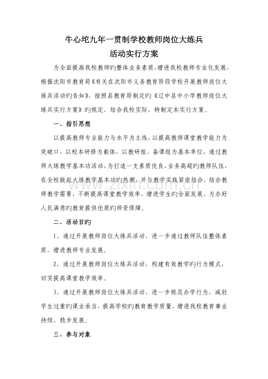 教师岗位大练兵实施专题方案.docx_第1页