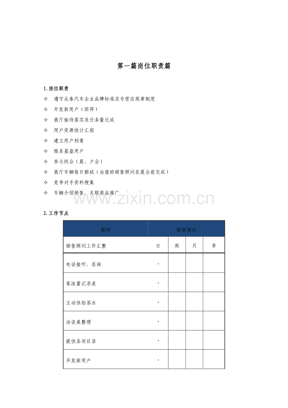 汽车专营店销售顾问工作指导手册模板.doc_第3页