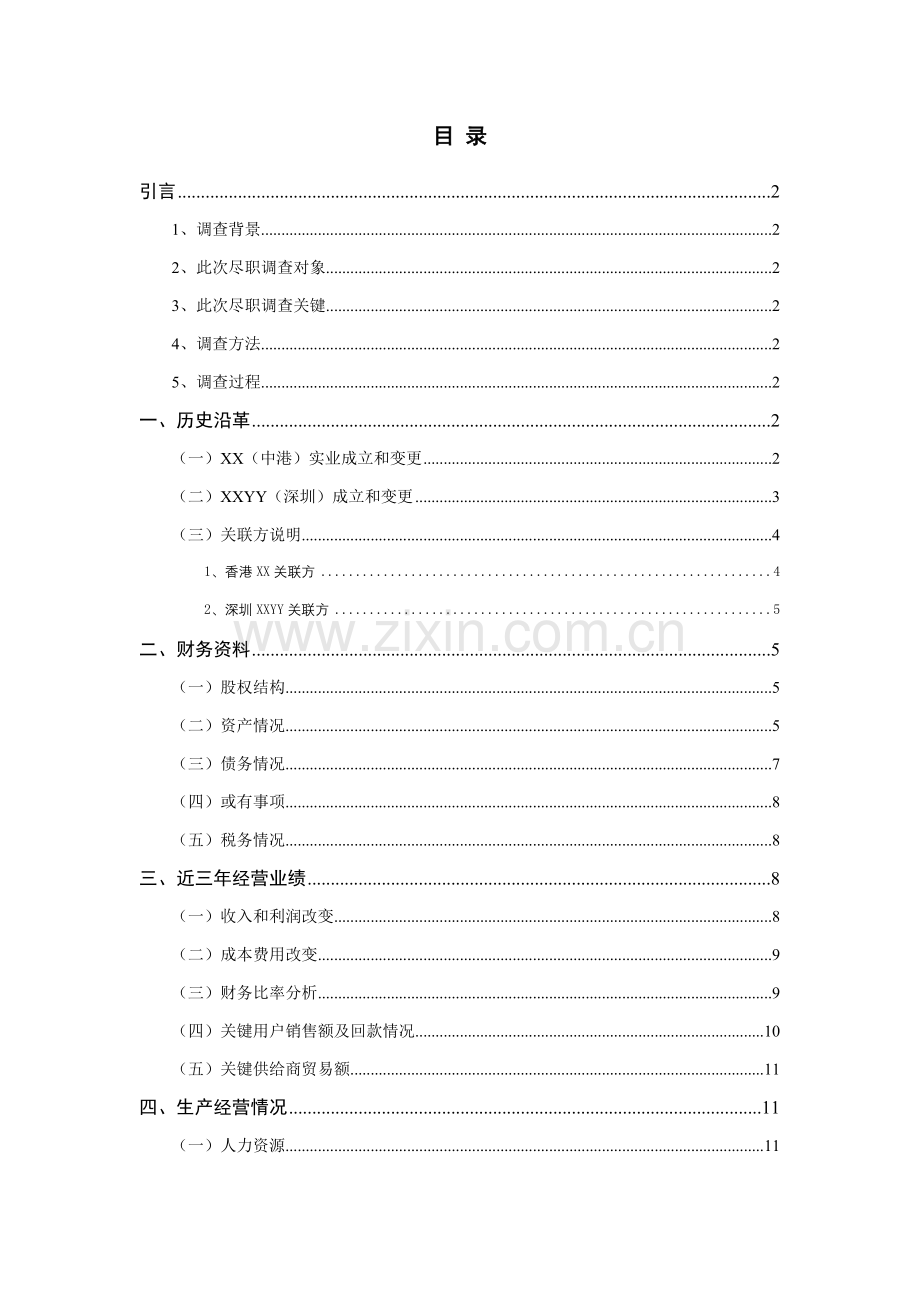 集团关于尽职的市场调查报告模板.doc_第2页