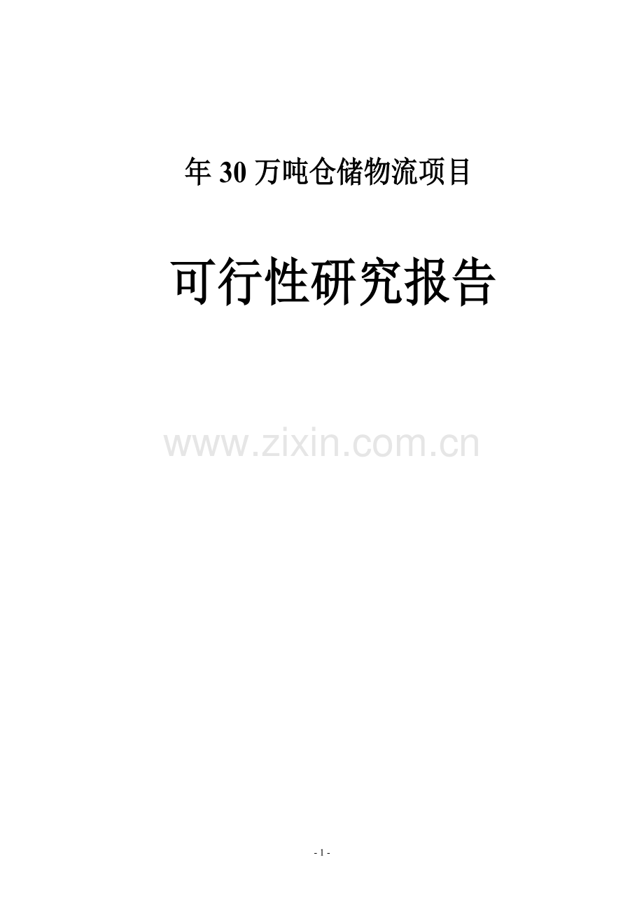 年30万吨仓储物流项目可行性研究报告.doc_第1页