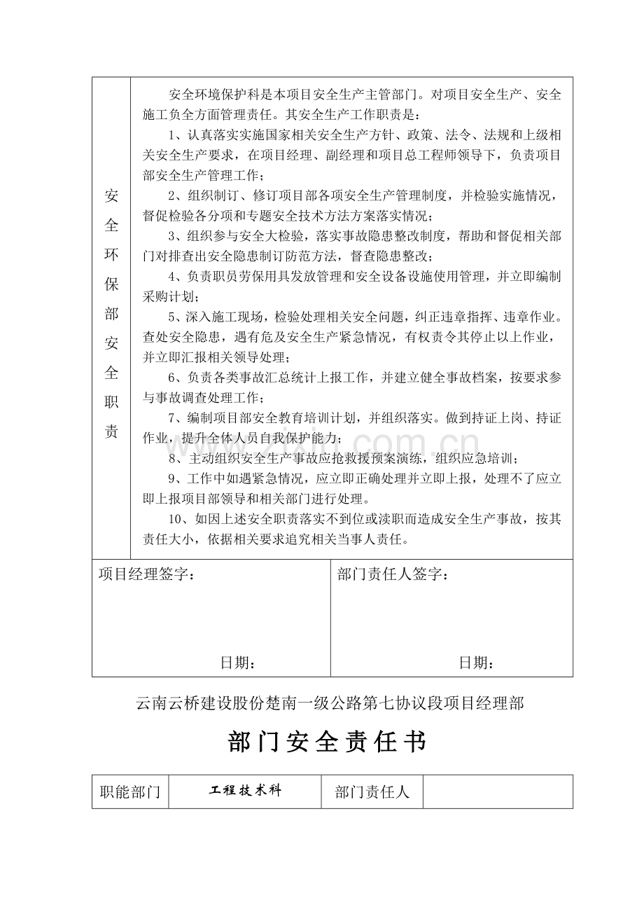 楚南七标项目管理层级安全管理知识责任书模板.doc_第3页