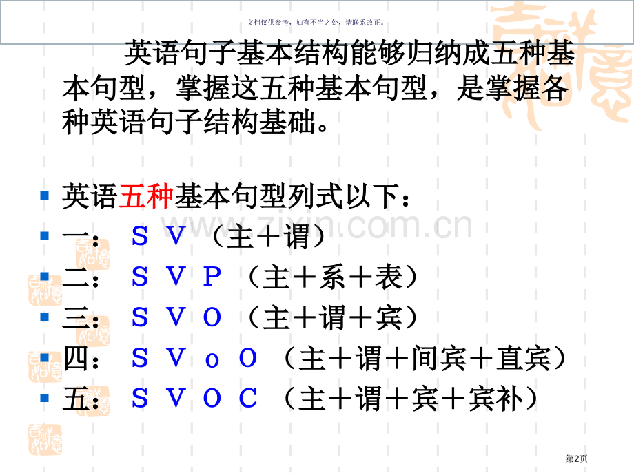 英语句子成分分析简单句句型省公共课一等奖全国赛课获奖课件.pptx_第2页