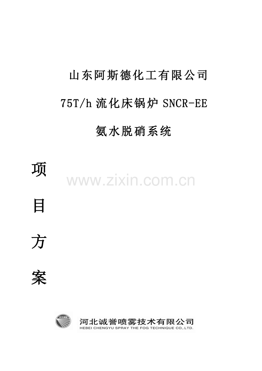 SNCR氨水脱硝专题方案.docx_第1页