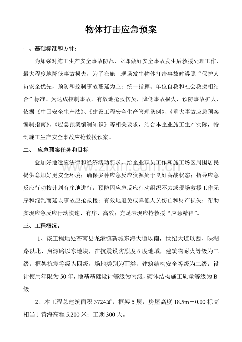 物体打击应急专项预案.doc_第1页