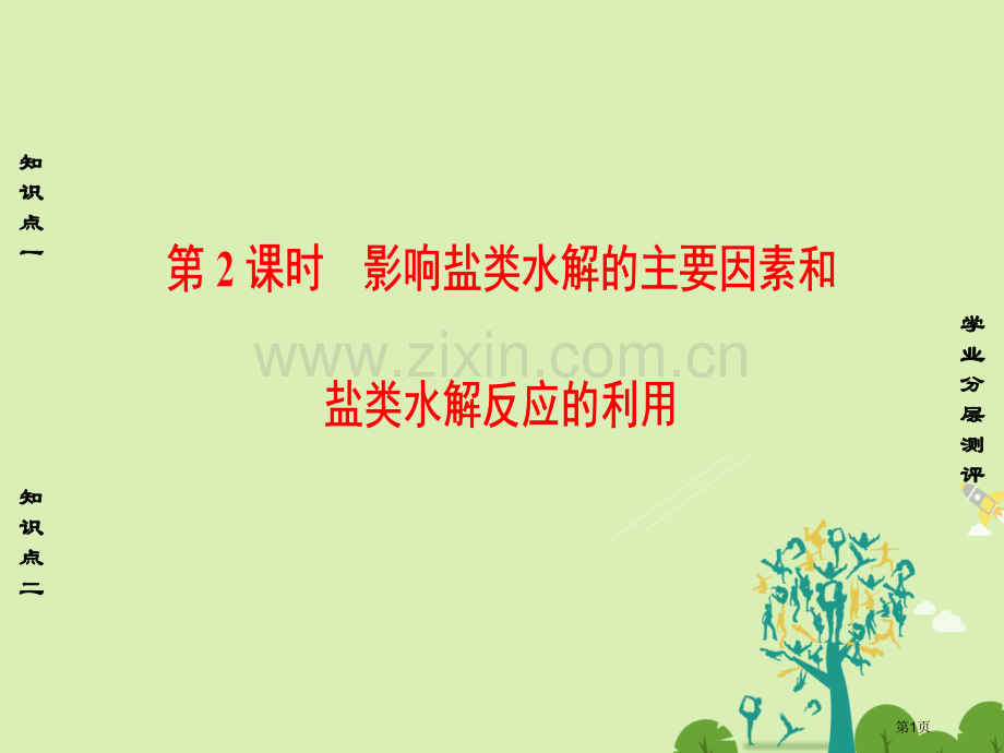 高中化学盐类的水解时影响盐类水解的主要因素和盐类水解反应的利用省公共课一等奖全国赛课获奖课件.pptx_第1页