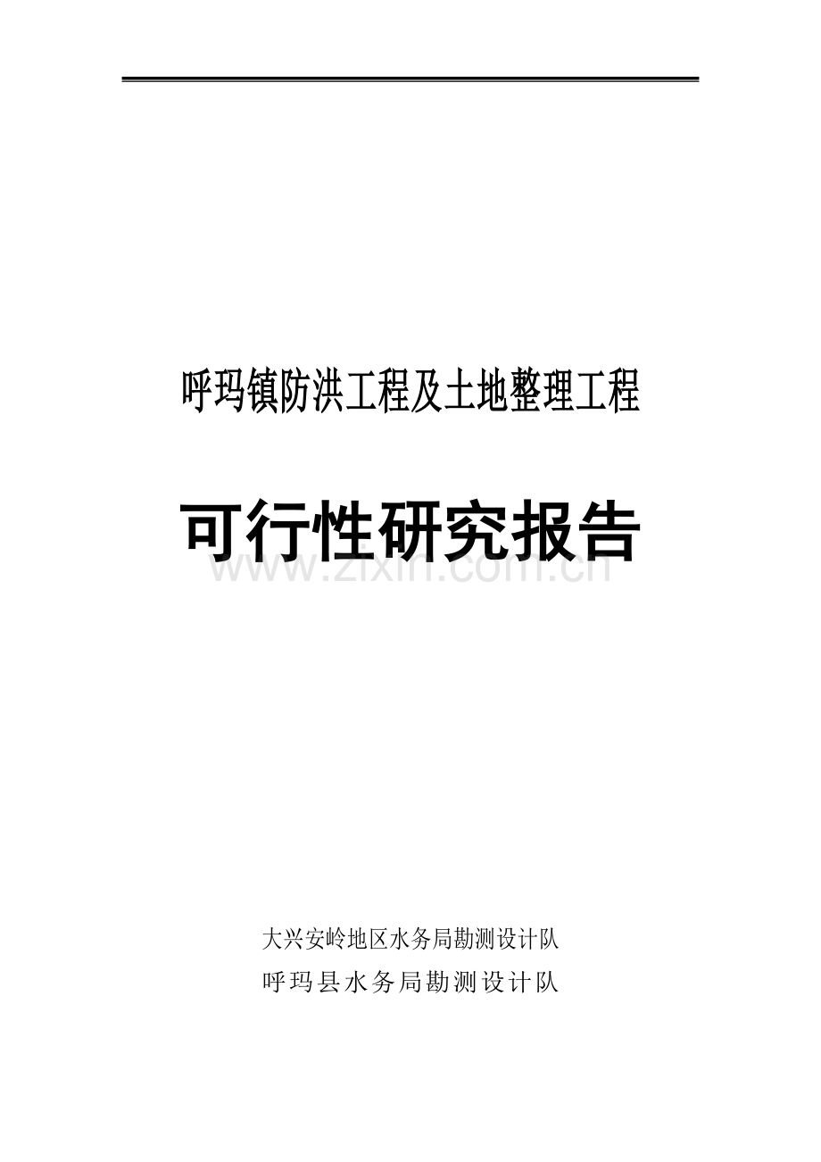 防洪工程及土地整理工程可行性研究报告.doc_第1页