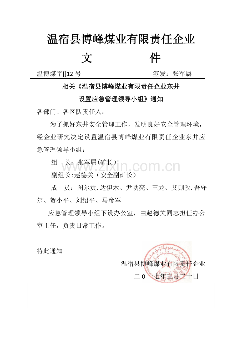 煤业有限责任公司应急管理制度汇编样本.doc_第2页