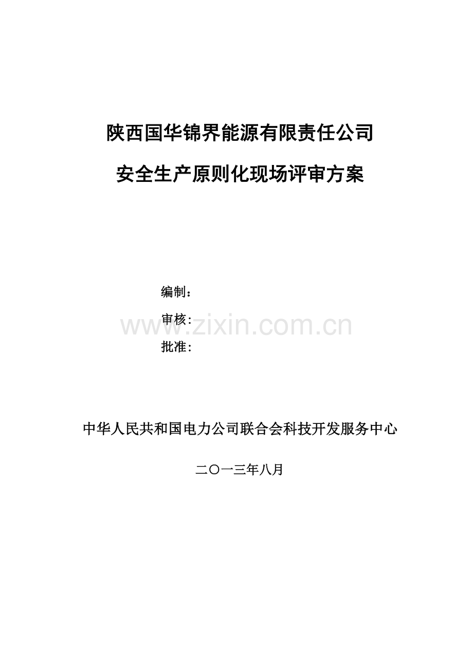 电厂安全生产统一标准化现场评审专项方案.doc_第1页