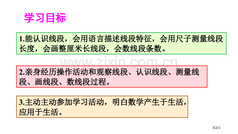 认识线段和量画线段长度单位省公开课一等奖新名师比赛一等奖课件.pptx_第2页