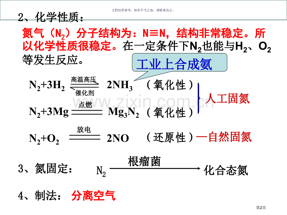 氮气和含氮化合物复习市公开课一等奖百校联赛获奖课件.pptx_第2页