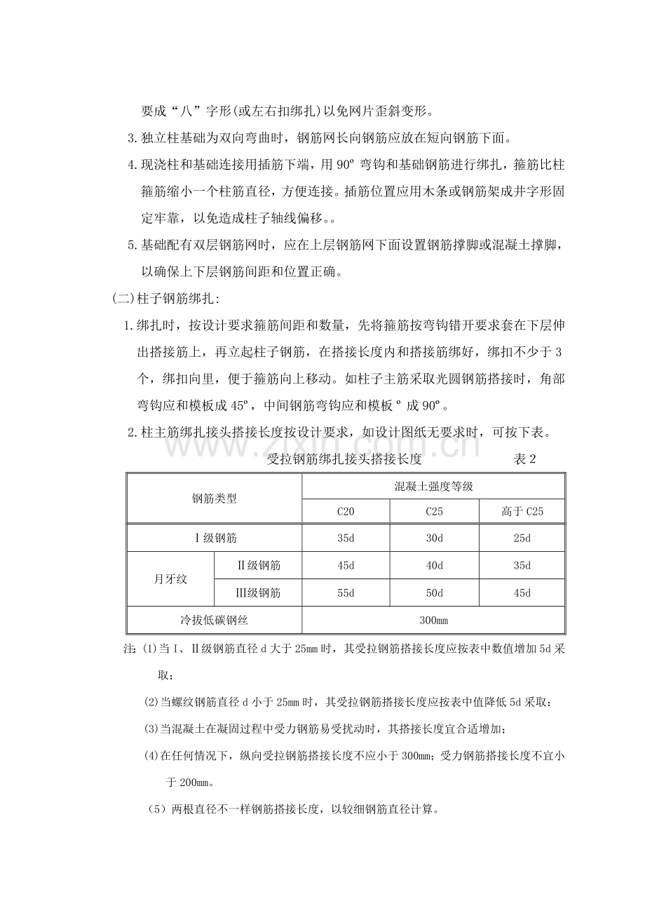 现浇框架钢筋绑扎工艺技术管理标准样本.doc_第2页