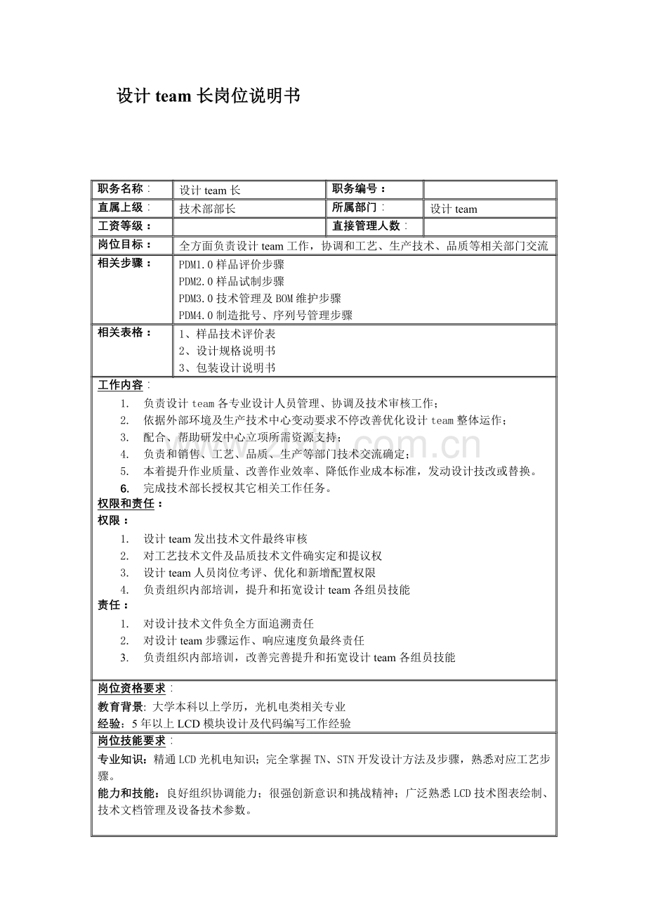 设计team长岗位职责样本.doc_第2页