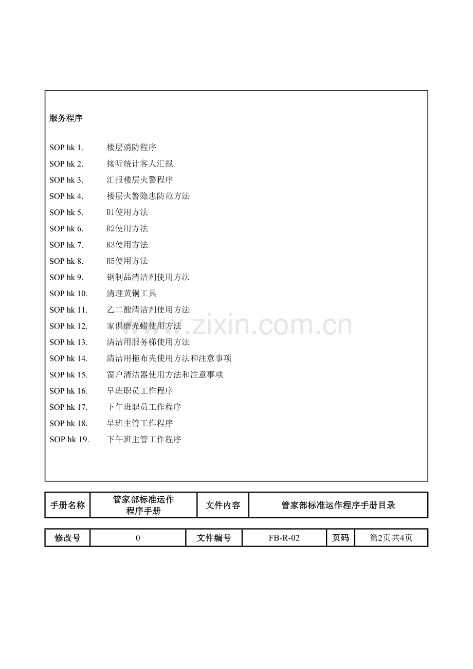 酒店管家部标准运作程序手册模板.doc_第2页