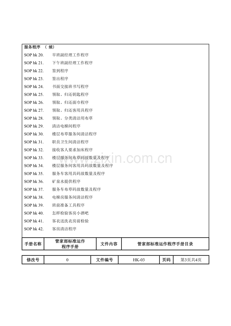 酒店管家部标准运作程序手册模板.doc_第3页