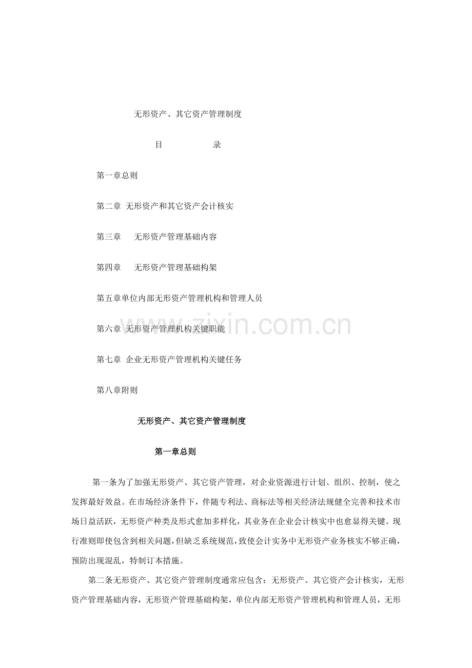 无形资产与其他资产管理制度样本.doc_第1页