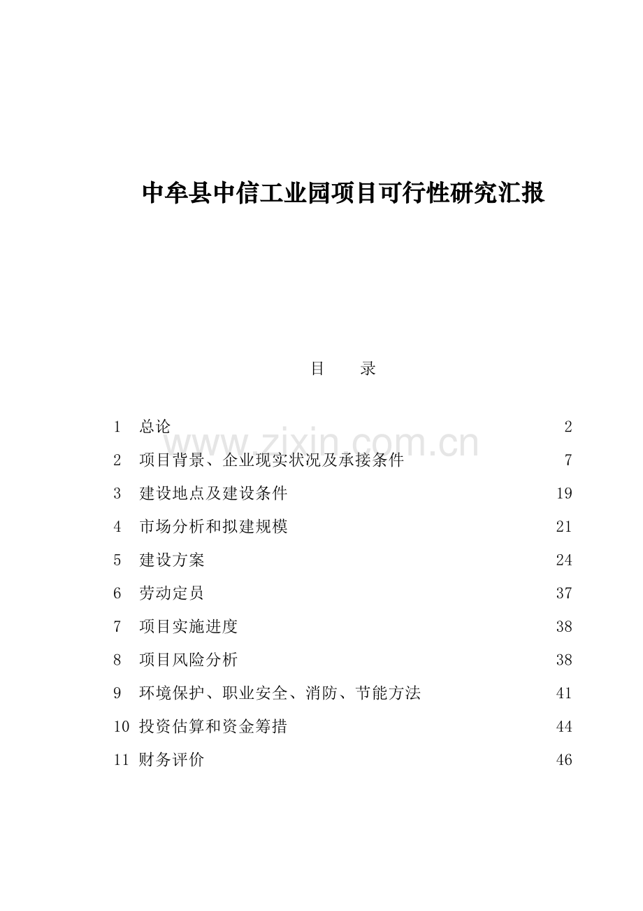 项目可行性研究报告材料样本.doc_第1页