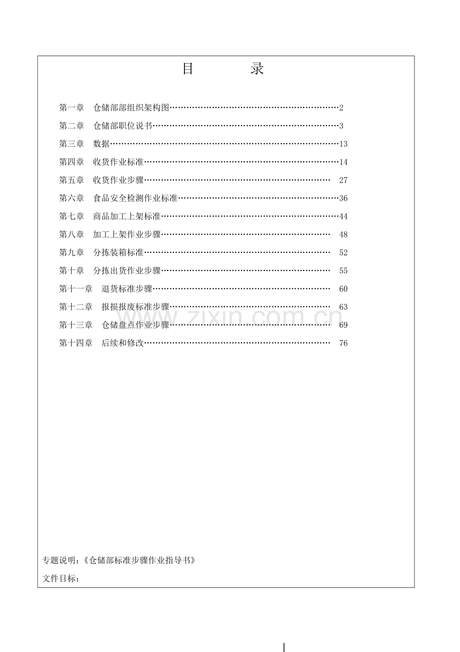 物流部仓储基础标准综合流程作业标准指导书.docx_第1页