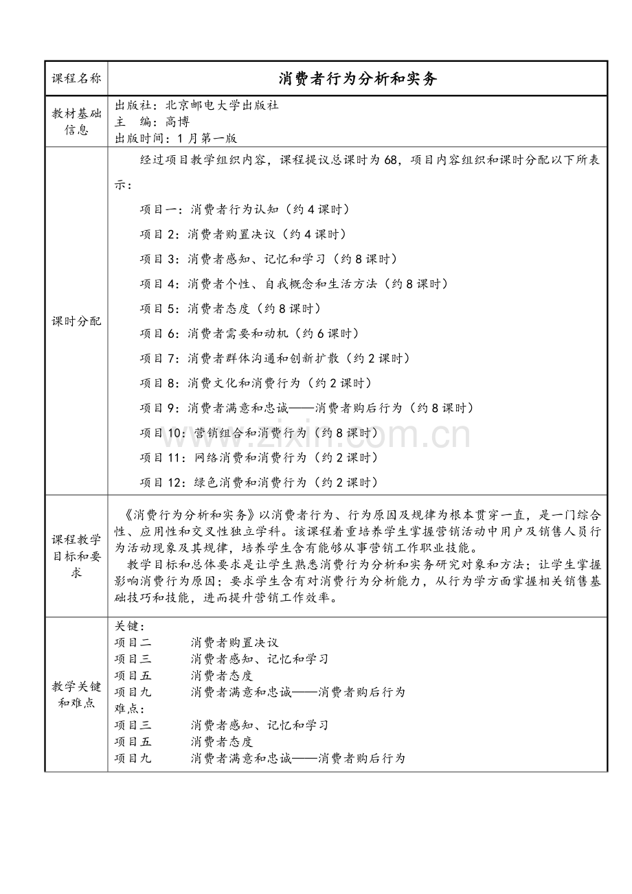 消费者行为科学分析与实务概述教案.doc_第1页