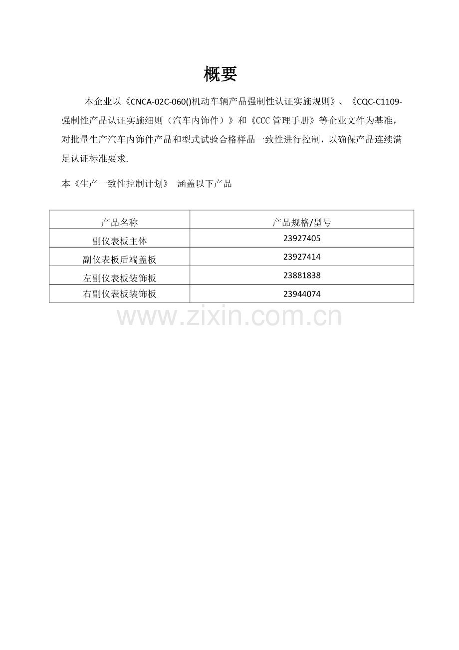 生产一致性控制专题计划汽车内饰件.doc_第2页