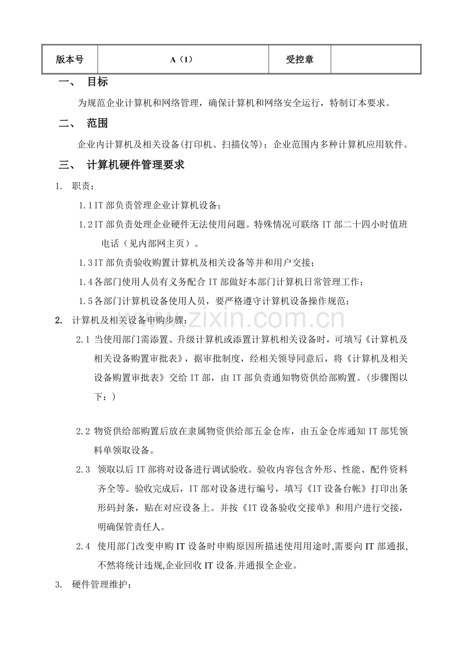 计算机硬件与软件管理规定样本.doc_第2页