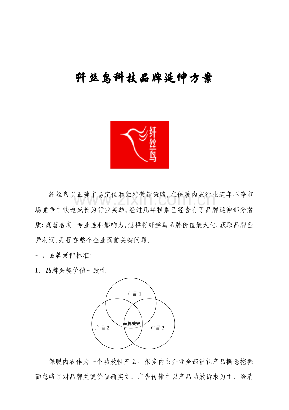 纤丝鸟科技品牌延伸方案样本.doc_第1页