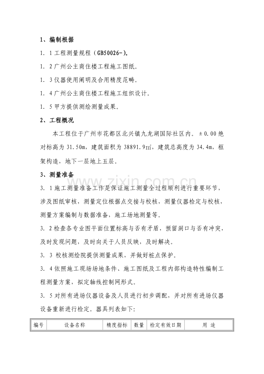 测量综合项目工程综合项目施工专项方案.doc_第1页