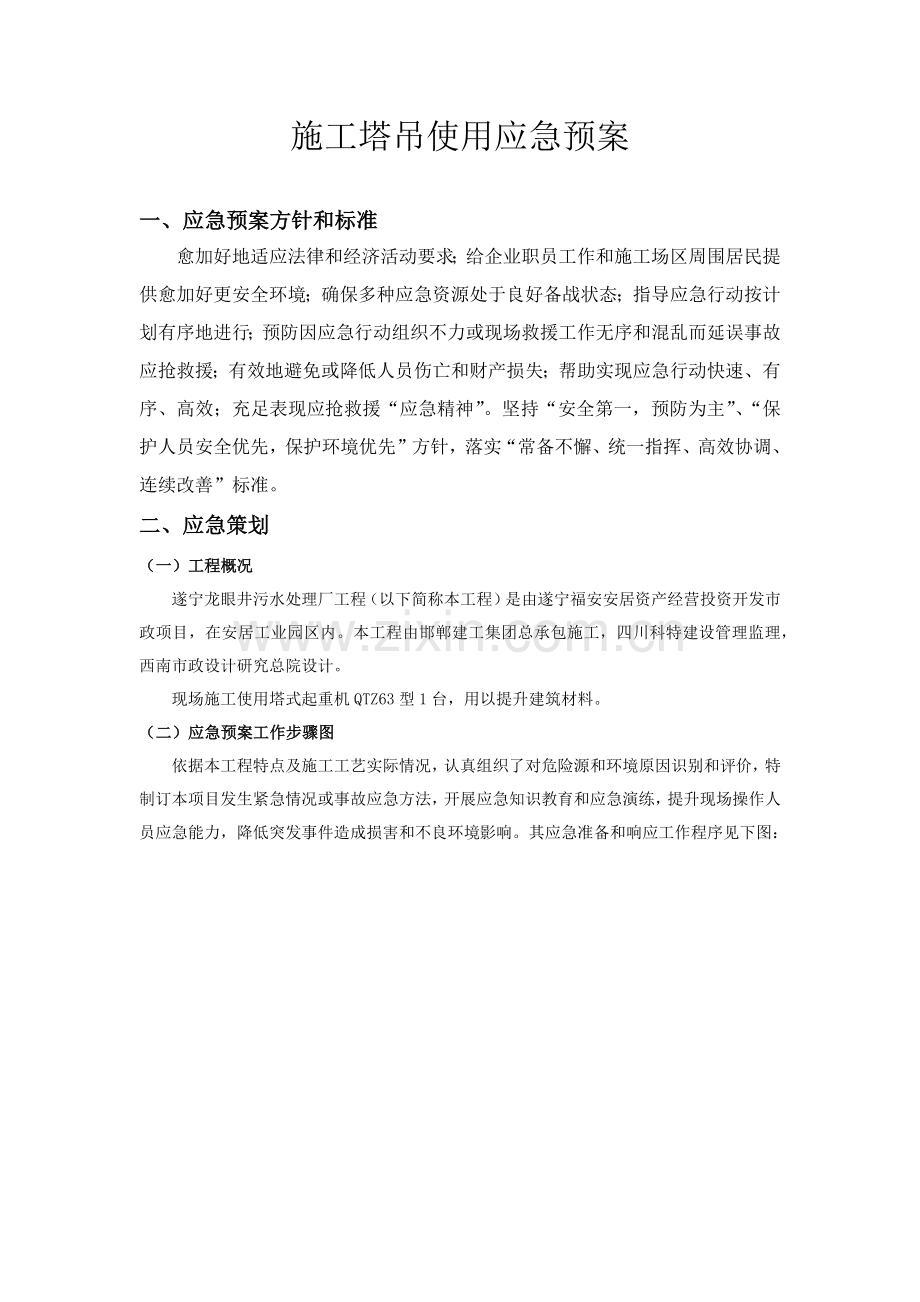 综合标准施工塔吊使用应急专题预案.docx_第1页