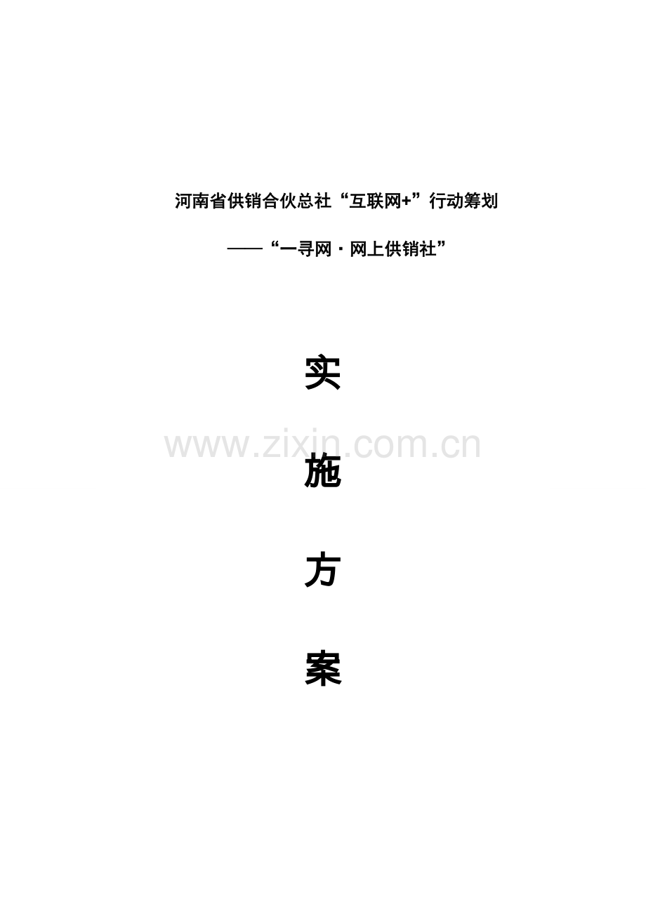 河南省供销合作总社互联网行动专题计划实施专项方案.doc_第1页