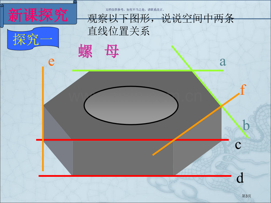 空间中直线和直线之间的位置关系市公开课一等奖百校联赛获奖课件.pptx_第3页