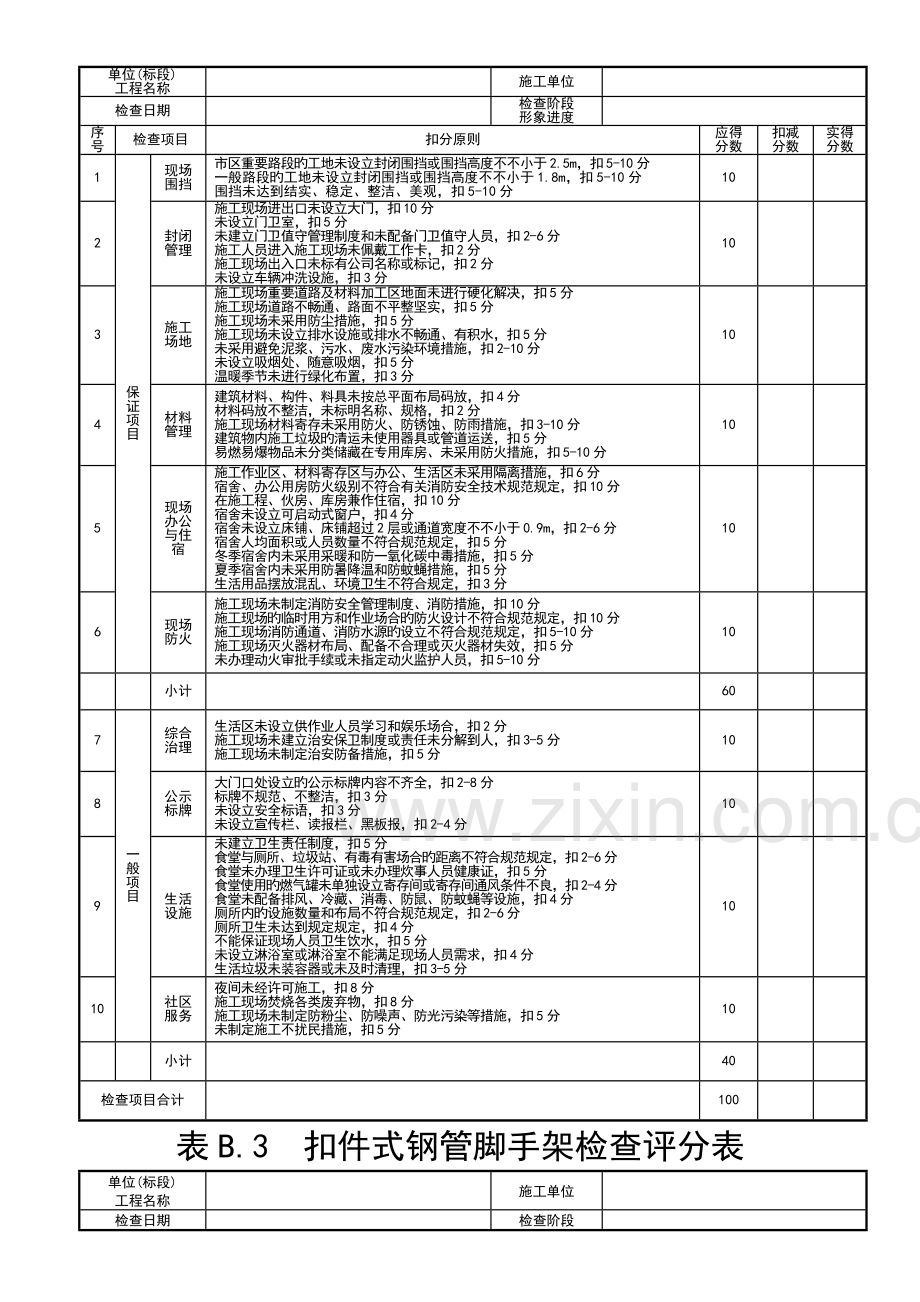 优质建筑综合施工安全检查评分表汇总表新版.docx_第3页