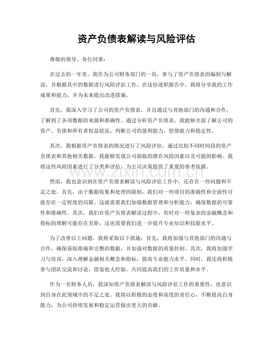 资产负债表解读与风险评估.docx_第1页