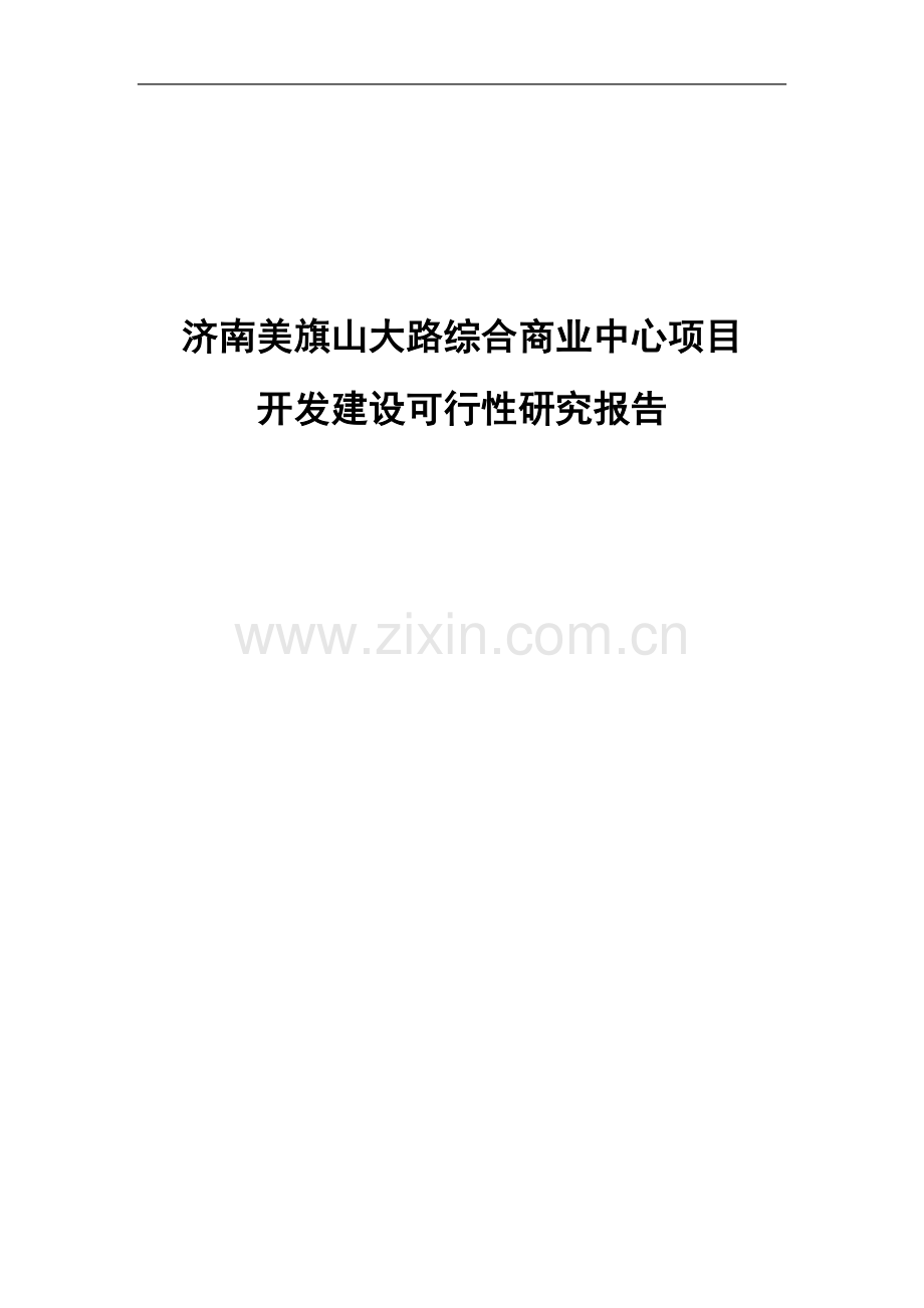 济南美旗山大路综合商业中心项目开发建设投资可行性研究报告.doc_第1页