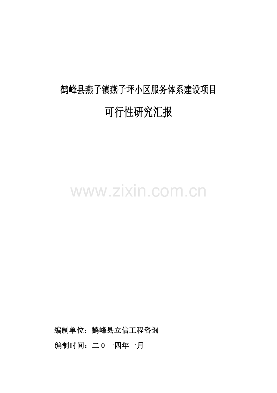 社区服务体系建设项目可行性研究报告样本.doc_第1页