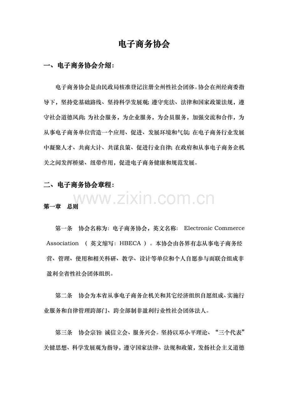 电子商务协会标准章程.docx_第1页