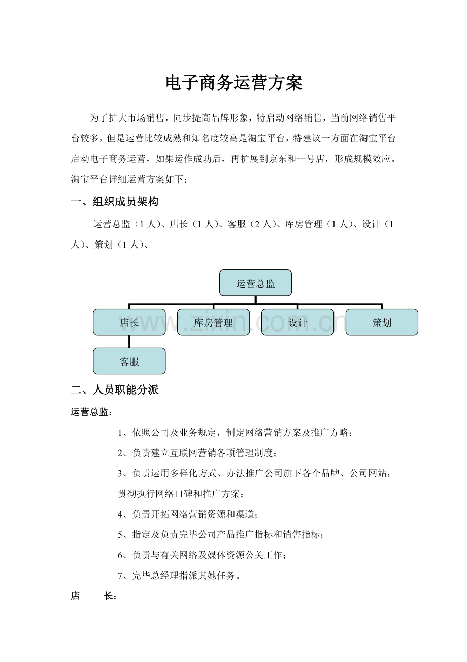 电商启动运营专项方案.doc_第1页