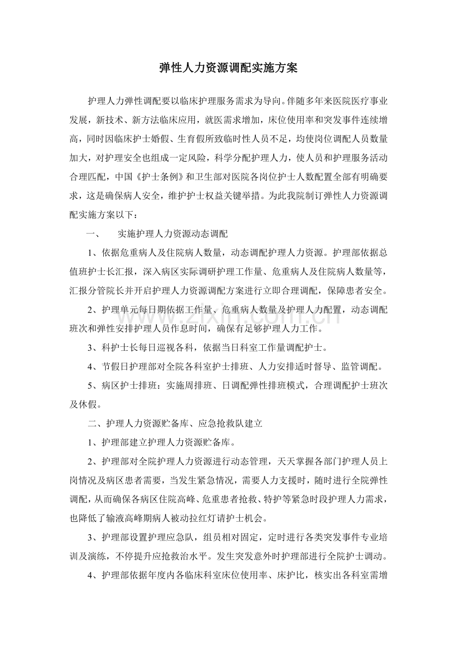 弹性人力资源调配实施专项方案.doc_第1页