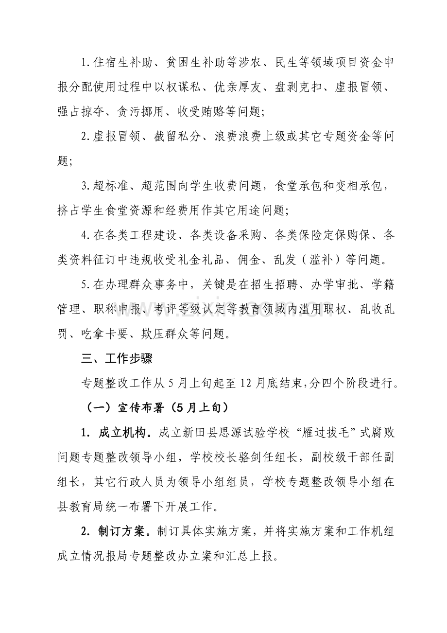 雁过拔毛式腐败问题专项整治工作实施专业方案.doc_第2页